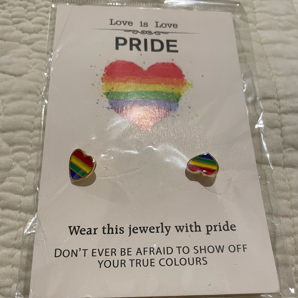 Rainbow Heart Earrings